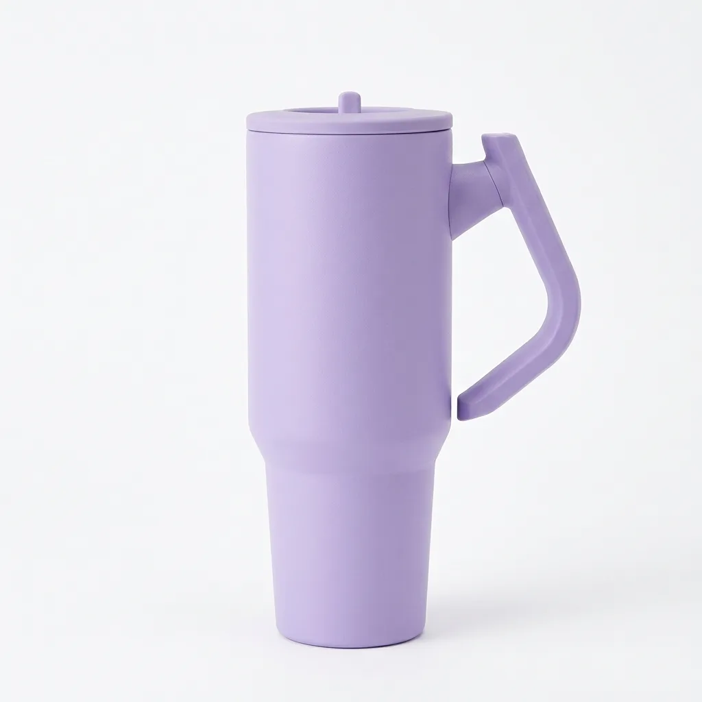 1.5 Liter Vacuum Insulated Travel Mug Tumbler (Hot & Cool) with Ergonomic Handle – Double Wall Stainless Steel Water Bottle with Straw Lid for Car Commute, Office & Gym